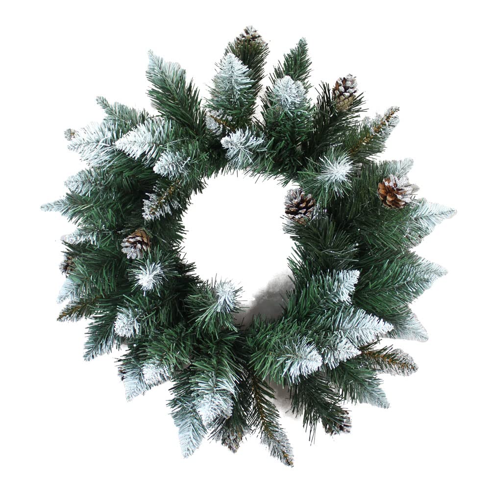 Künstlicher Tannenkranz Kranz Weihnachtskranz Diamond 50 cm mit Tannenzapfen Adeventskranz (Diamond)