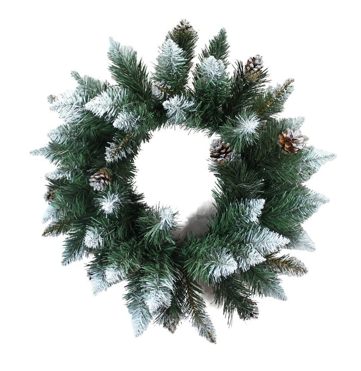 Künstlicher Tannenkranz Kranz Weihnachtskranz Diamond 50 cm mit Tannenzapfen Adeventskranz (Diamond)
