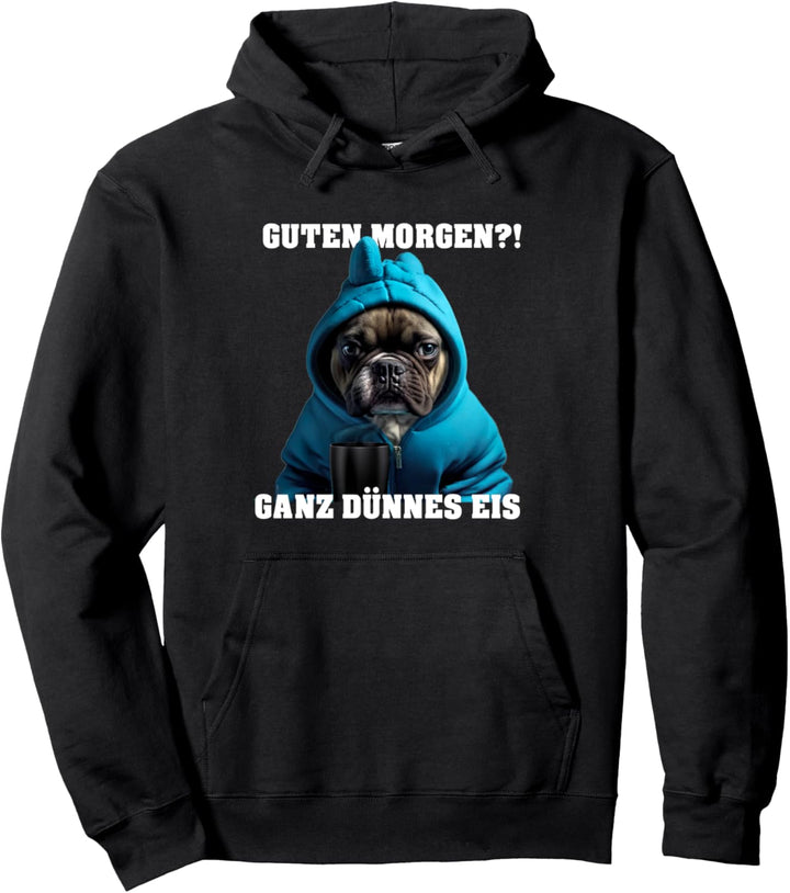 Französische Bulldogge mit Hoodi, Hund ganz dünnes Eis Pullover Hoodie