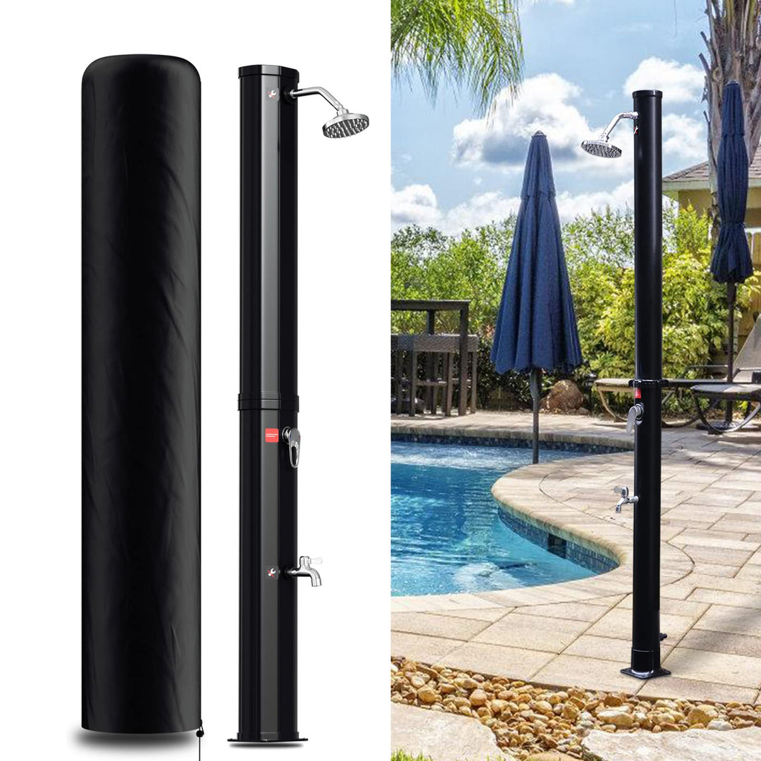 Yakimz Solarbeheizte Duschen 35L, Solardusche mit Schutzhaube Solar Garten-dusche warmes Wasser mit