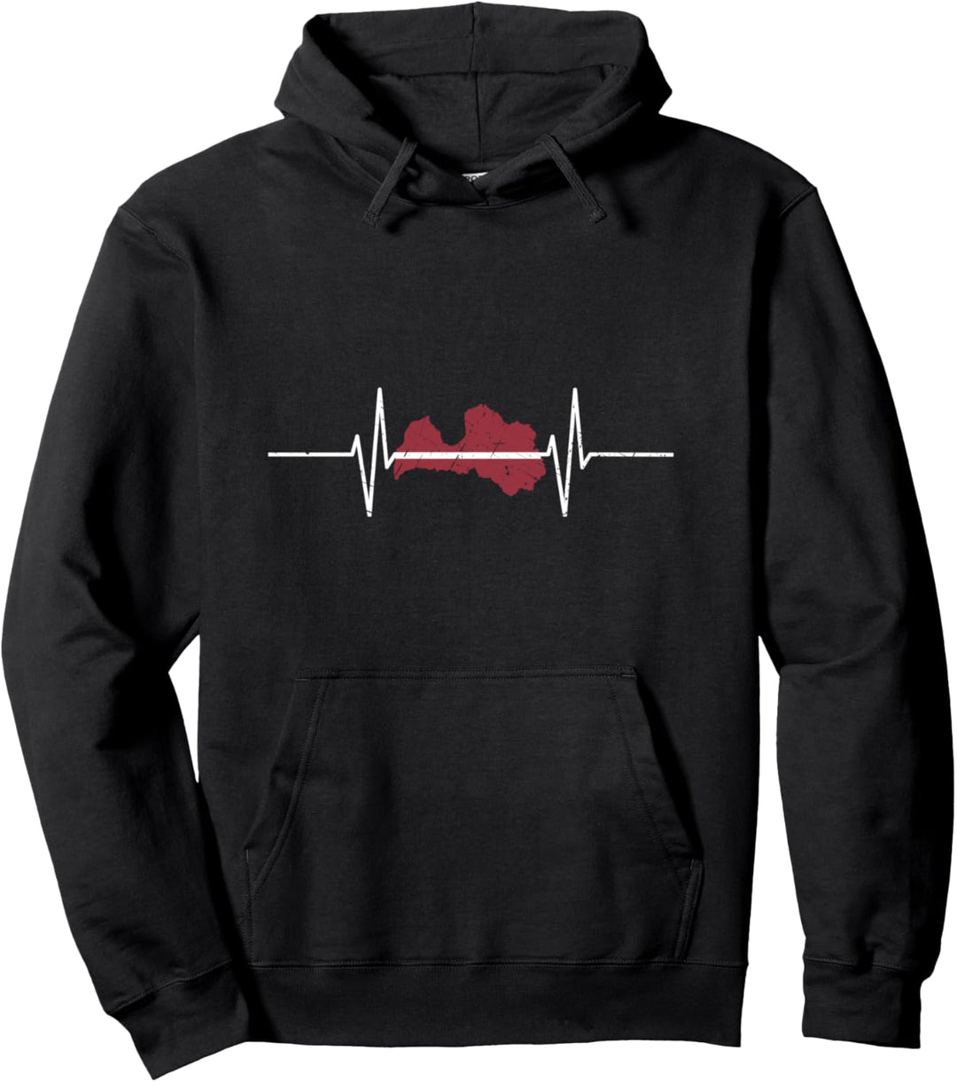 Lettland Lettland Herzschlag Vintage Flagge Lettland Pullover Hoodie