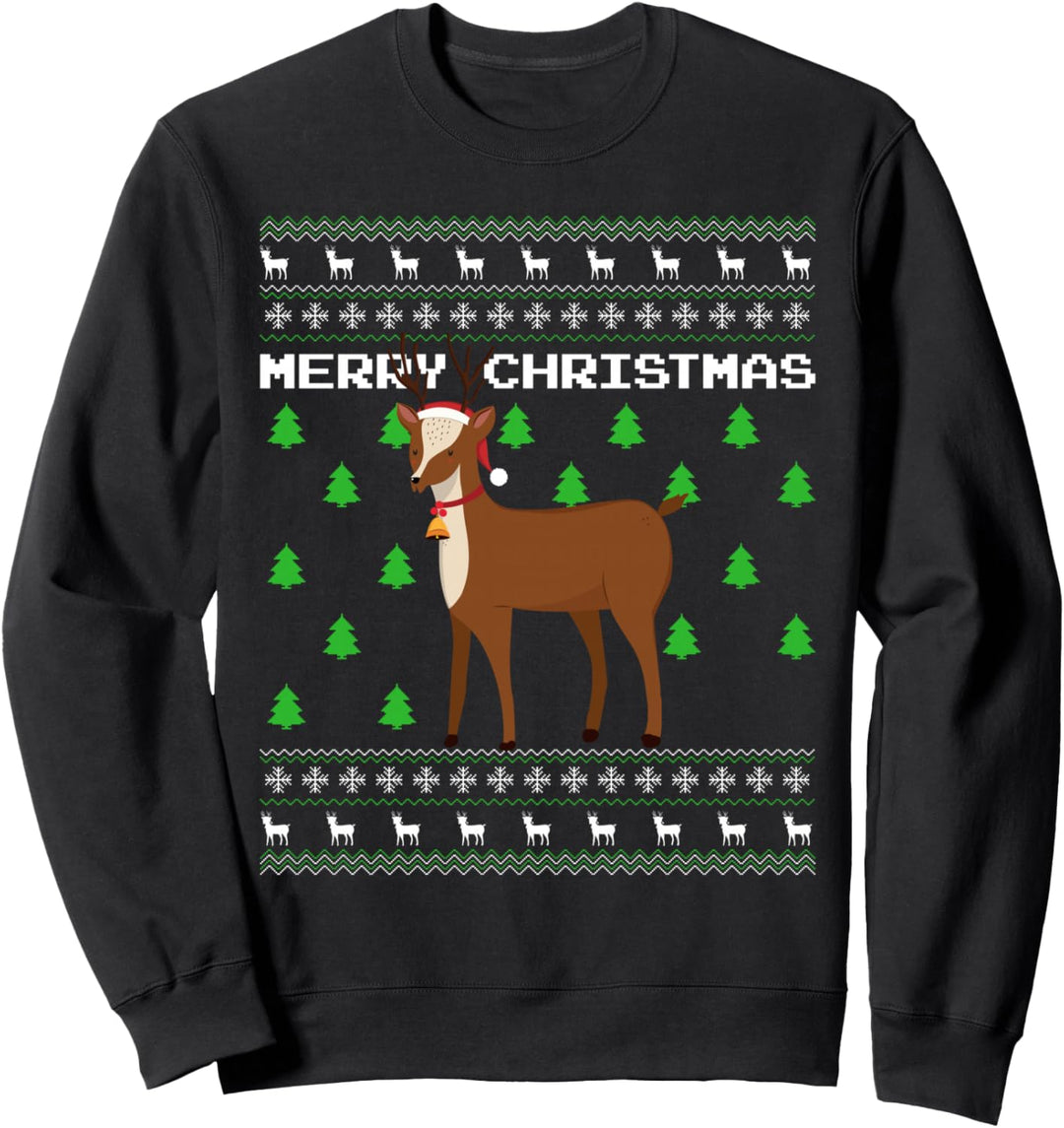 Rentier Ugly Christmas Weihnachten Christmas Wichtel Sweatshirt
