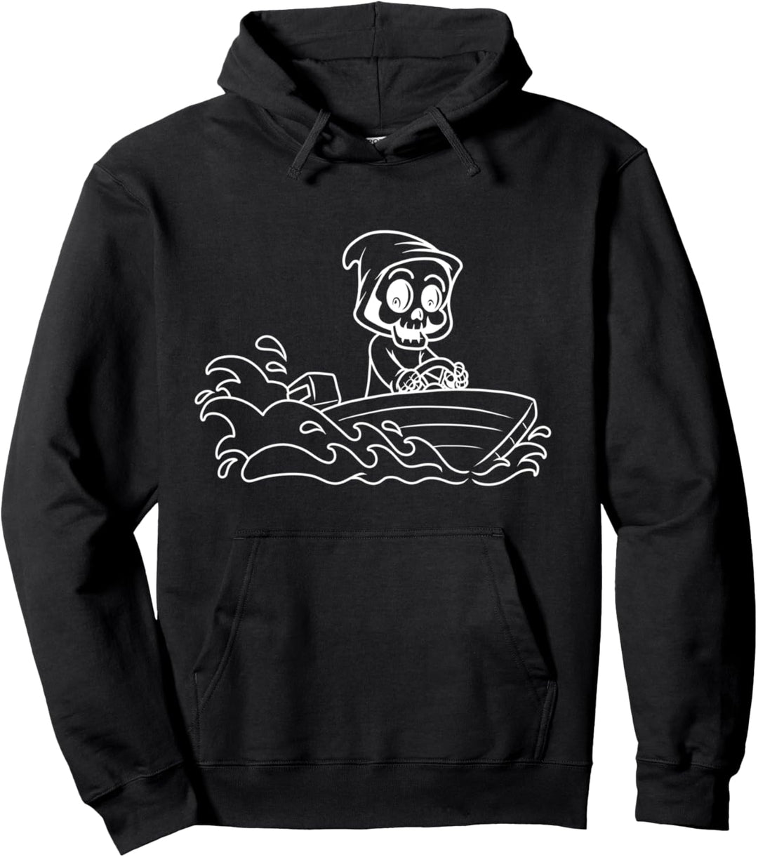 Lustiger Sensenmann-Bootspullover Männer Frauen Kinder Pullover Hoodie