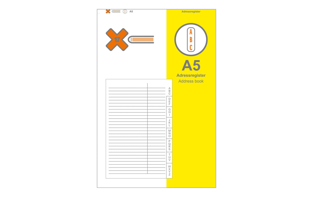 X17-A5 Adressen mit Register | für das revolutionäre X17-Notizbuch mit auswechselbaren Heften A5 Adr