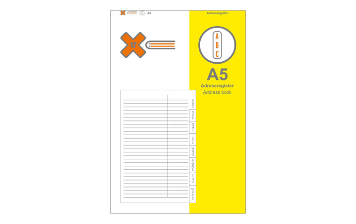 X17-A5 Adressen mit Register | für das revolutionäre X17-Notizbuch mit auswechselbaren Heften A5 Adr