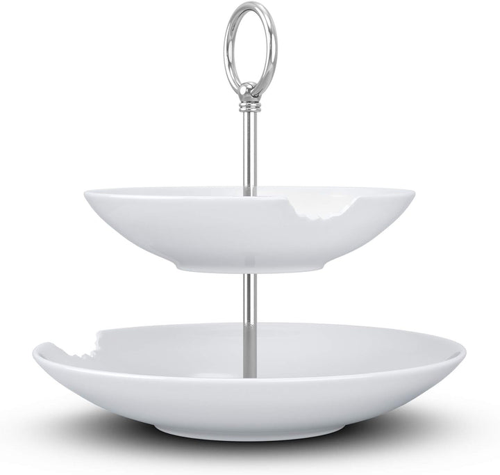 FIFTYEIGHT PRODUCTS / Tassen / Etagere 2-Stufig „Food-Temple" (Porzellan, 18-24 cm, weiss, Made in G