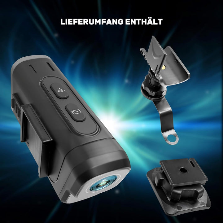 Dashcam Motorrad 4K+1080P,WiFi Dashcam Auto vorne hinten mit GPS,HDR,6 Stunden grosser Akku Action C