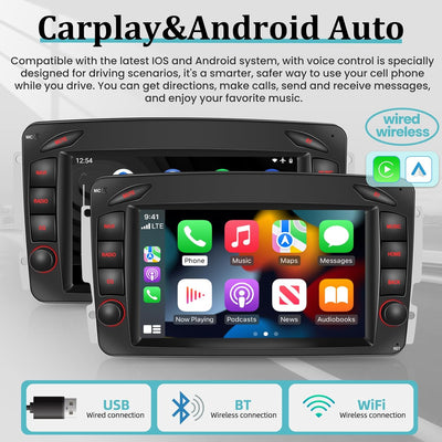 Autoradio für Mercedes Benz A/G/C/CLK/SLK Klasse Viano Vito Vaneo W209 W203 W170-2G+32G Android Touc