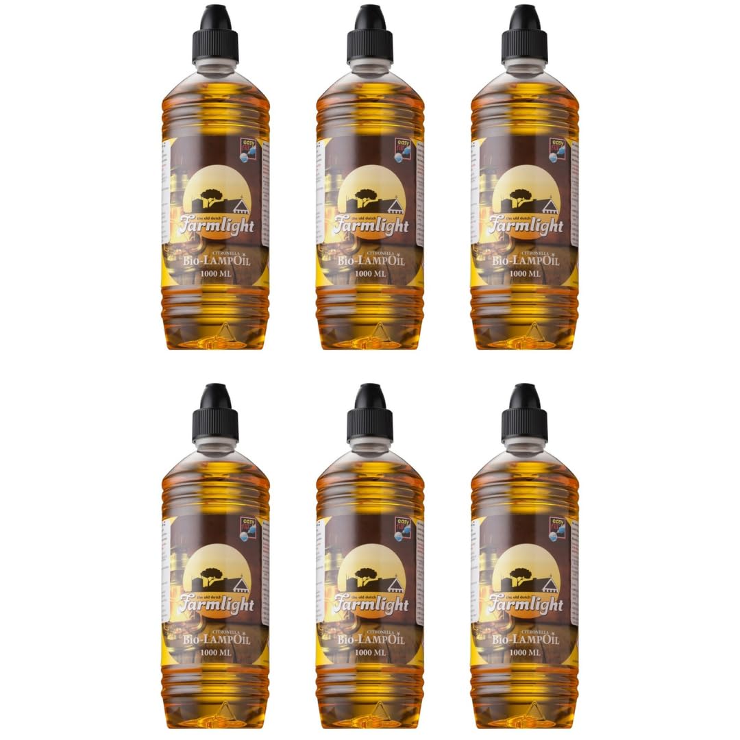 HORECA CANDLES Bio Citronella Lampenöl – 6x1L – Natürliches Duftöl für Gartenfackeln, Öllampen & Aus