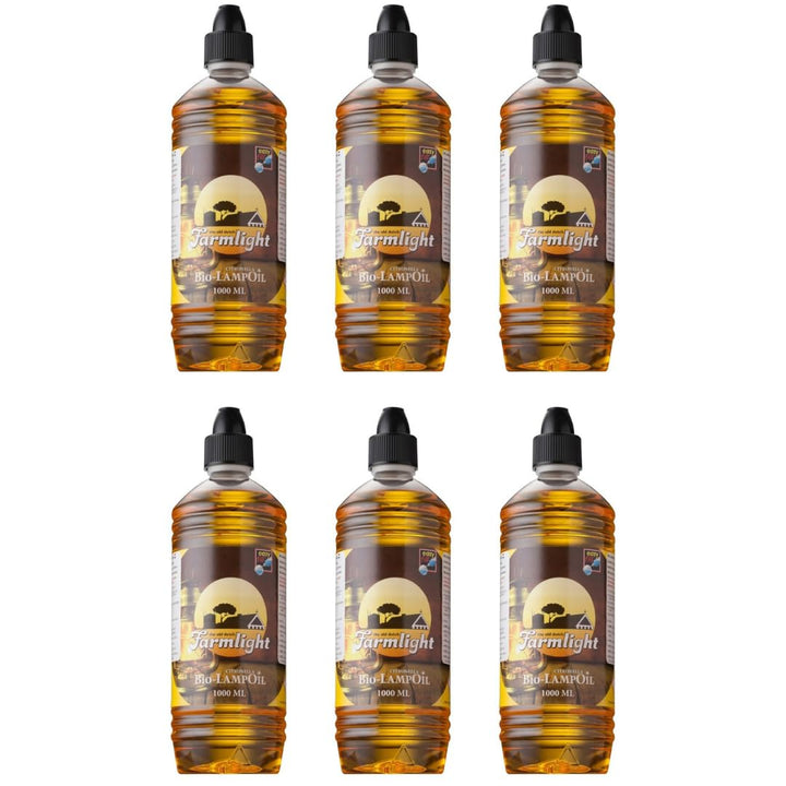 HORECA CANDLES Bio Citronella Lampenöl – 6x1L – Natürliches Duftöl für Gartenfackeln, Öllampen & Aus