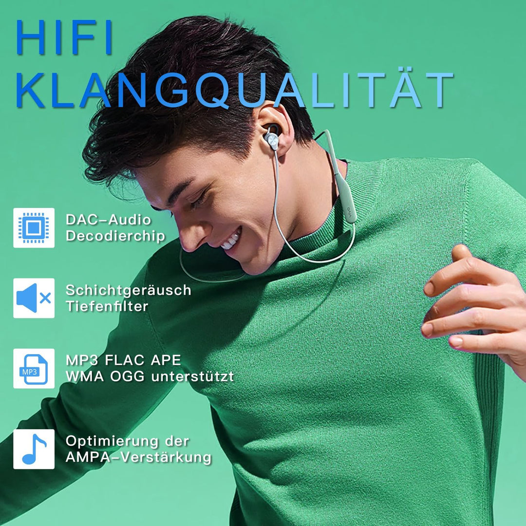 128GB MP3 Player with Bluetooth 5.2, AiMoonsa Music Player with Built-in HD Speaker, FM Radio, Voice