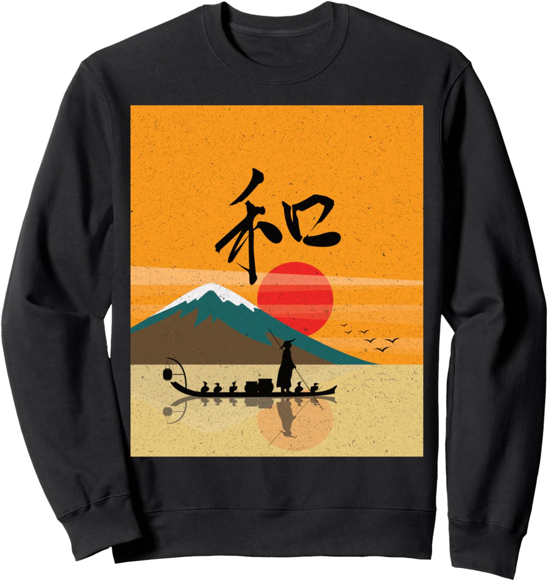 Japanischer Kunstdruck Grafische Ästhetik Damen Mädchen Teen Sweatshirt