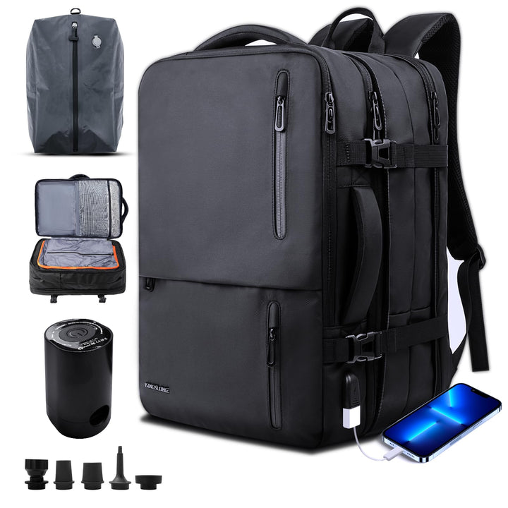 Handgepäck Rucksack Vakuum Laptop Backpack: 35L Laptop 17 Zoll Herren Flugzeug Erweiterbar Wasserabw
