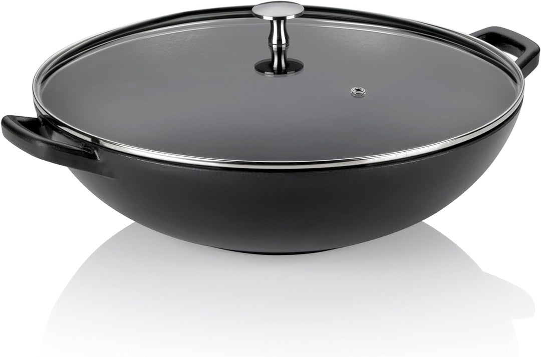 kela 12475 Calido Wok, Cast Iron, 4 liters Schwarz, Schwarz