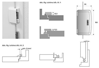 ABUS Scharnierseitensicherung TAS112, weiss, 26116, Weiss