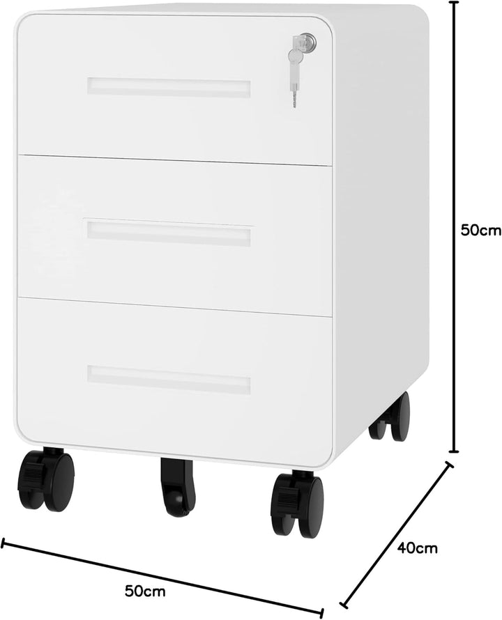 BISLEY Rollcontainer EasyRoll - mit 3 Schublade, Bürocontainer in der Farbe 696 weiss - Rollwagen Ma