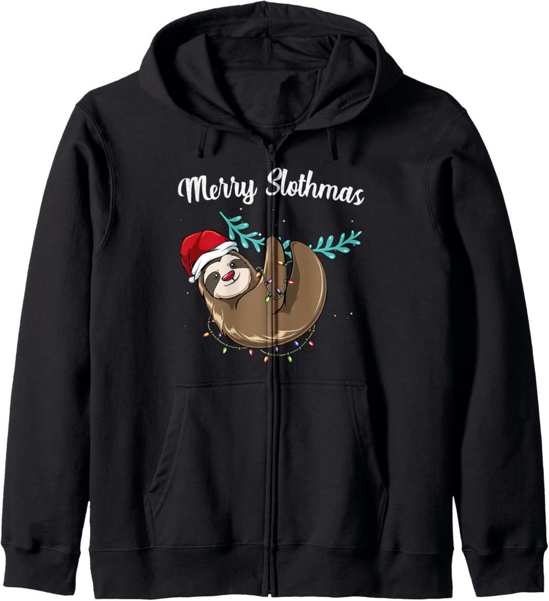 Merry Slothmas Weihnachten Faultier Faul Schlafen Relax Kapuzenjacke