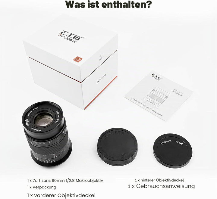 7artisans 60mm F2.8 II APS-C Format Makro-Objektiv, Kompatibel mit Sony E-Mount-Kameras Kameras Sony