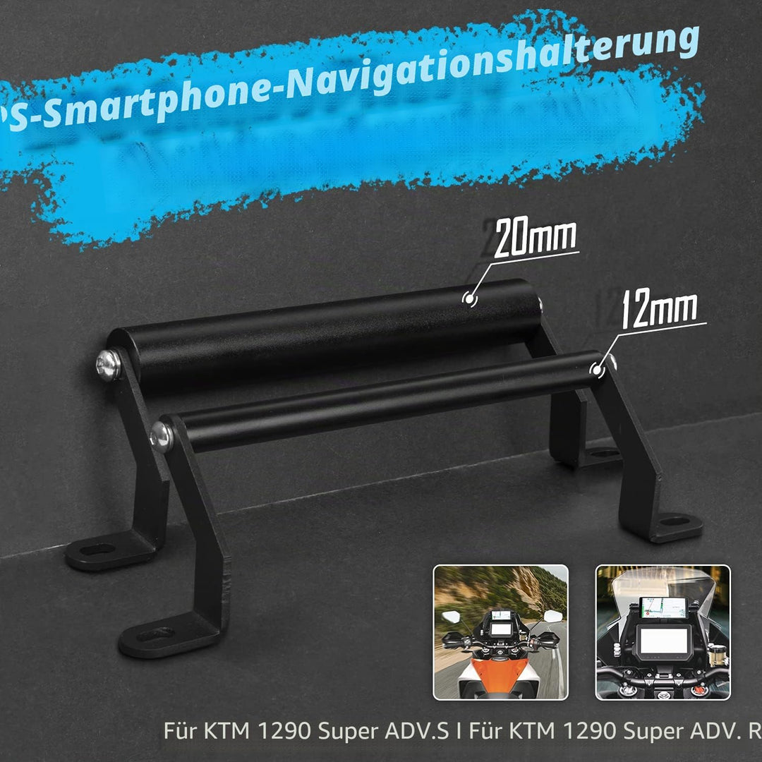 Motorrad GPS/Smartphone Navigation Stahlhalterung Adapterhalter Frontlenker Hauptständer Ersatz für