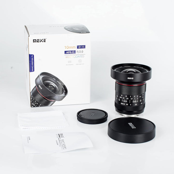 Meike 10 mm F2.0 grosse Blende, Weitwinkelobjektiv, manueller Fokus, APS-C-Objektiv, kompatibel mit