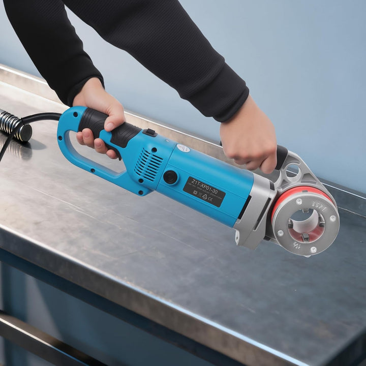 Gewindeschneidkluppe Tragbare Gewindeschneidmaschine Elektrisch 2300W Rohrgewindeschneider mit 4 Mat