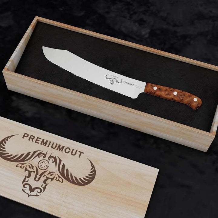 GIESSER seit 1776 - Made in Germany - Brotmesser 25 cm Tree of Life, PremiumCut Wave No 1, Wellensch