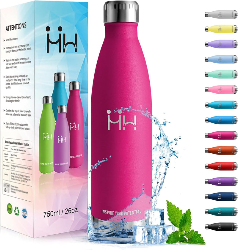 HoneyHolly Trinkflasche Edelstahl - 750ml - Thermosflasche, BPA-Frei, Trinkflasche Sport - Auslaufsi