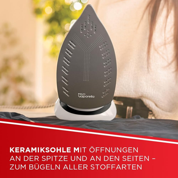 Polti Vaporella Quick Q080, Dampfbügeleisen mit Keramikbeschichteter Bügelsohle, Max. Leistung 2600