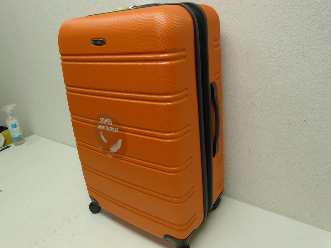 Rockland Melbourne Hardside Erweiterbares Spinner-Rad Gepäck, Orange/Abendrot im Zickzackmuster (Sun