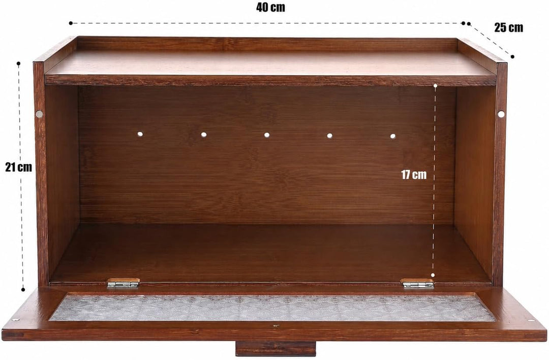 Bambus Brotkasten für Küche Aufbewahrungsbox Tansparent Fenster Brotkasten Stapelbar… (Braun), Braun