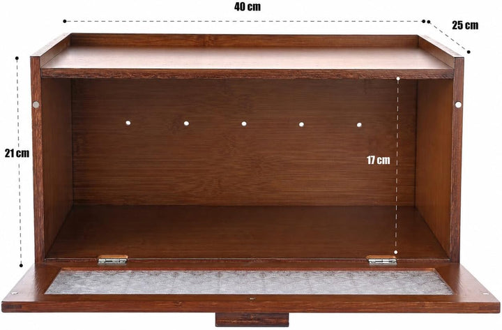 Bambus Brotkasten für Küche Aufbewahrungsbox Tansparent Fenster Brotkasten Stapelbar… (Braun), Braun