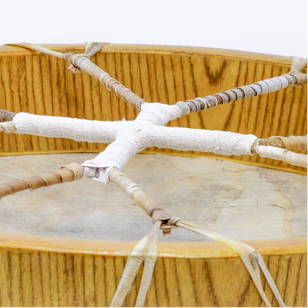 Shamandrum Ø 40 cm Rahmentrommel im mysevendo Set Rund Ziegenhaut Behaart Shaman Drum Goat Skin inkl