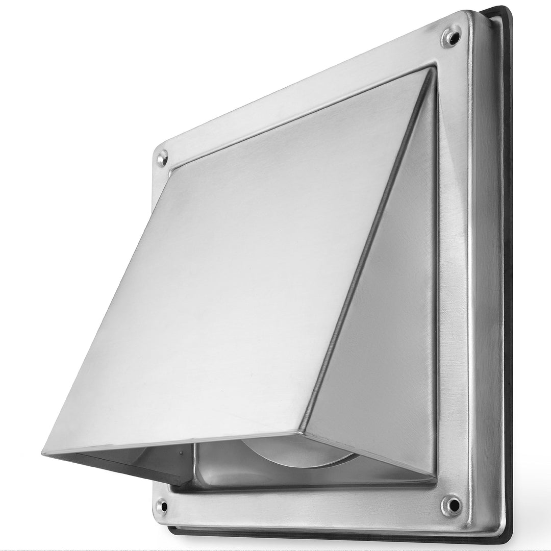 calimaero® HWG Edelstahl Lüftungsgitter 125mm, Abluftgitter, Integrierte Rückstauklappe, Sehr Witter