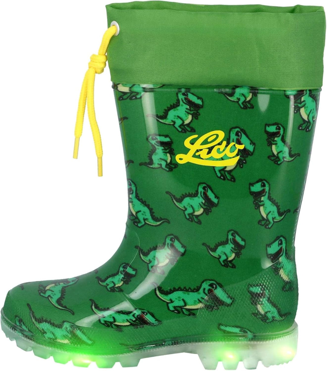 Lico Jungen Powerlight W Blinky Gummistiefel 21 EU Grün Gelb, 21 EU Grün Gelb