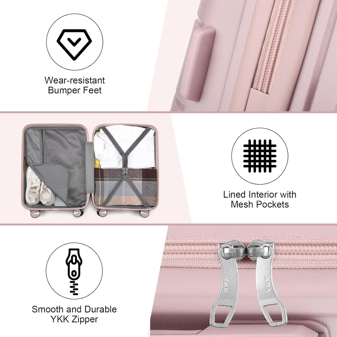 Sea choice Hartschalen Koffer Trolley Erweiterbar Kabinen Handgepäck 100% PP Leicht Reisekoffer mit