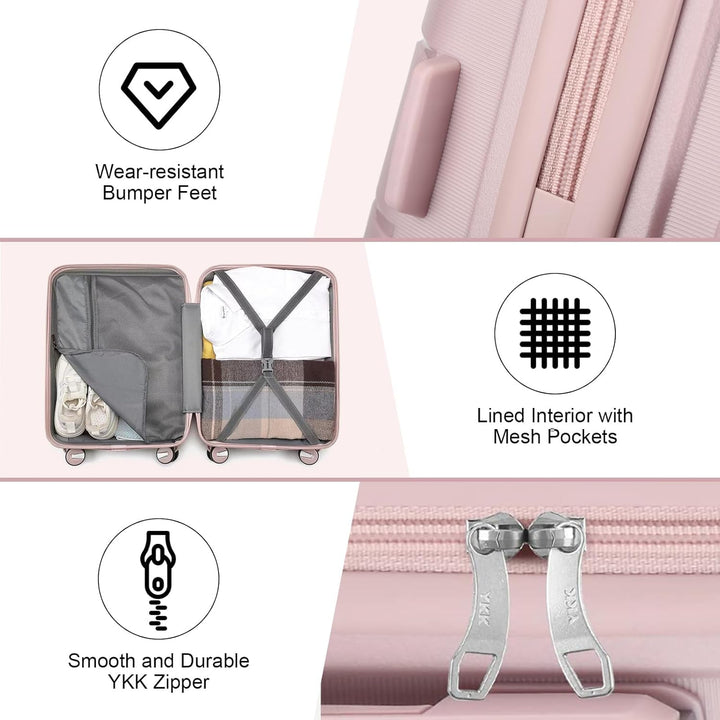 Sea choice Hartschalen Koffer Trolley Erweiterbar Kabinen Handgepäck 100% PP Leicht Reisekoffer mit
