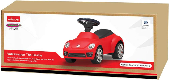 JAMARA 460407 - Rutscher VW Beetle - Kippschutz, Hupe am Lenkrad, originalgetreue Optik, rot