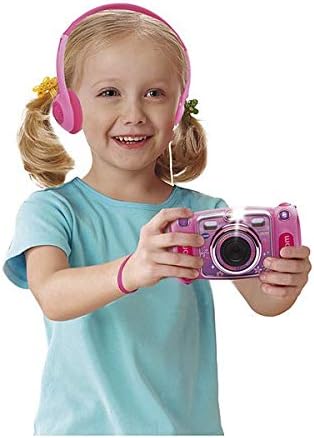 Vtech Kidizoom Duo 5.0 Digitale Kamera für Kinder, 5 MP, Farbdisplay, 2 Objektive, Pink Französische