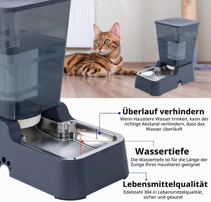 5L Automatischer Hundefutterspender und Hundewasserspender Katzenfutterspender und Katzenwasserspend