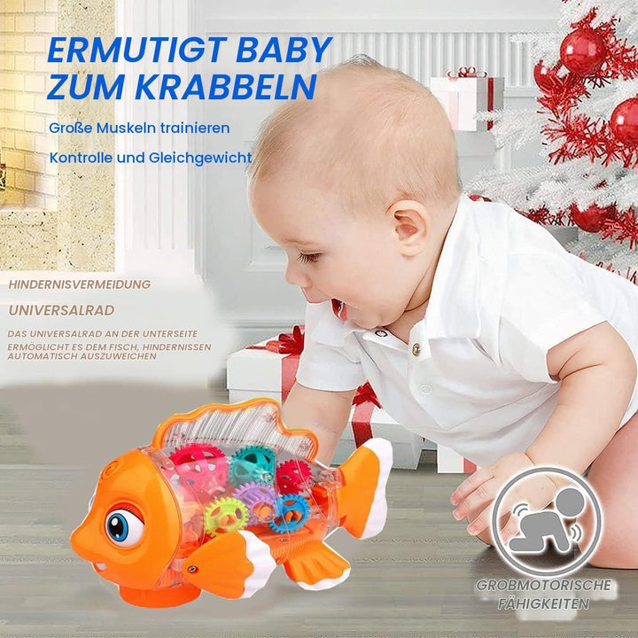 Baby Musik Spielzeug,Kriechendes Musikalisches Babyspielzeug für Kleinkinder 6 9 12 18 Monate Krabbe