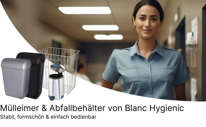 Blanc HYGIENIC Papierkorb FIX – Mülleimer, Drahtgitter-Abfallbehälter 60 Liter, zum Hängen oder Stel