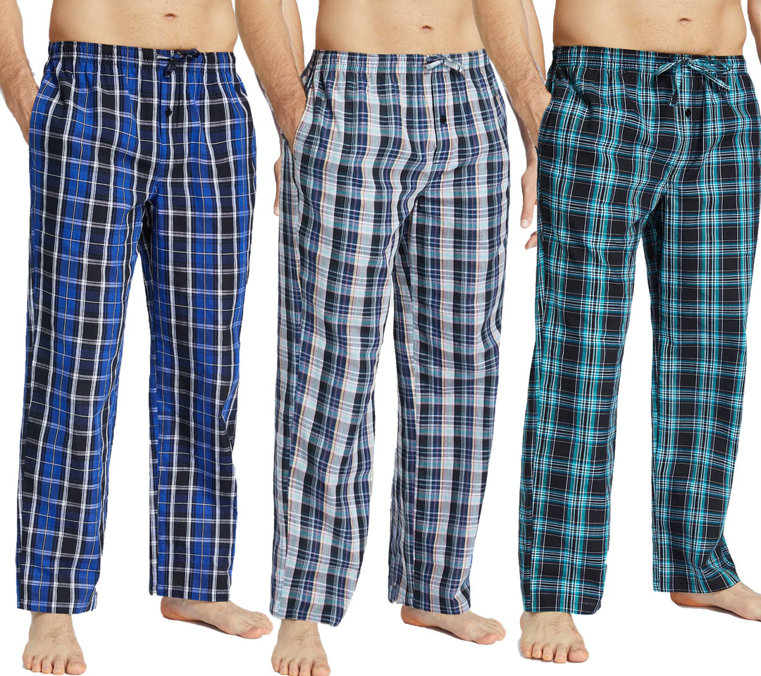 JupiterSecret Herren Pajama Pants Pyjamahose 100% Baumwolle 3er Pack S, 100% Baumwolle 3er Pack S