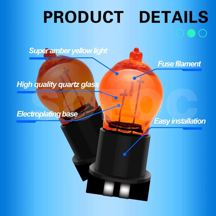 SOFOC-PWY24W Automobil Frontblinker Standlicht Tagfahrlicht etc 12V 24W Gelb 2Stk Bernsteingelb PWY2