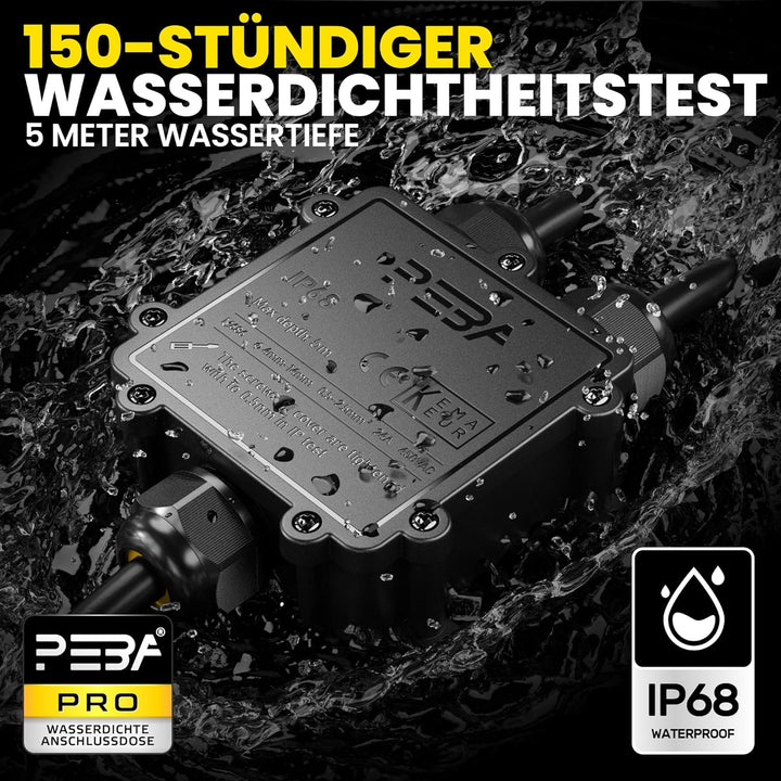 PEBA IP68 Wasserdichte Kabelanschlussdose, 3-Wege Outdoor Kabelverbinder, Abzweigdosen Wasserdicht V