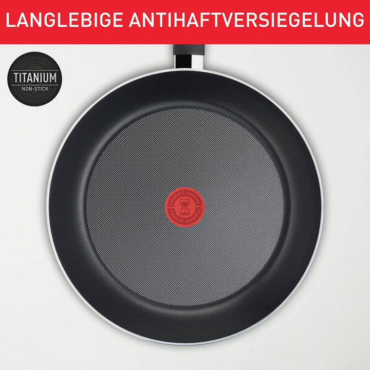 Tefal Day by Day On Bratpfanne, 32 cm, Antihaftbeschichtung, Thermo-Signal bei guter Brattemperatur,