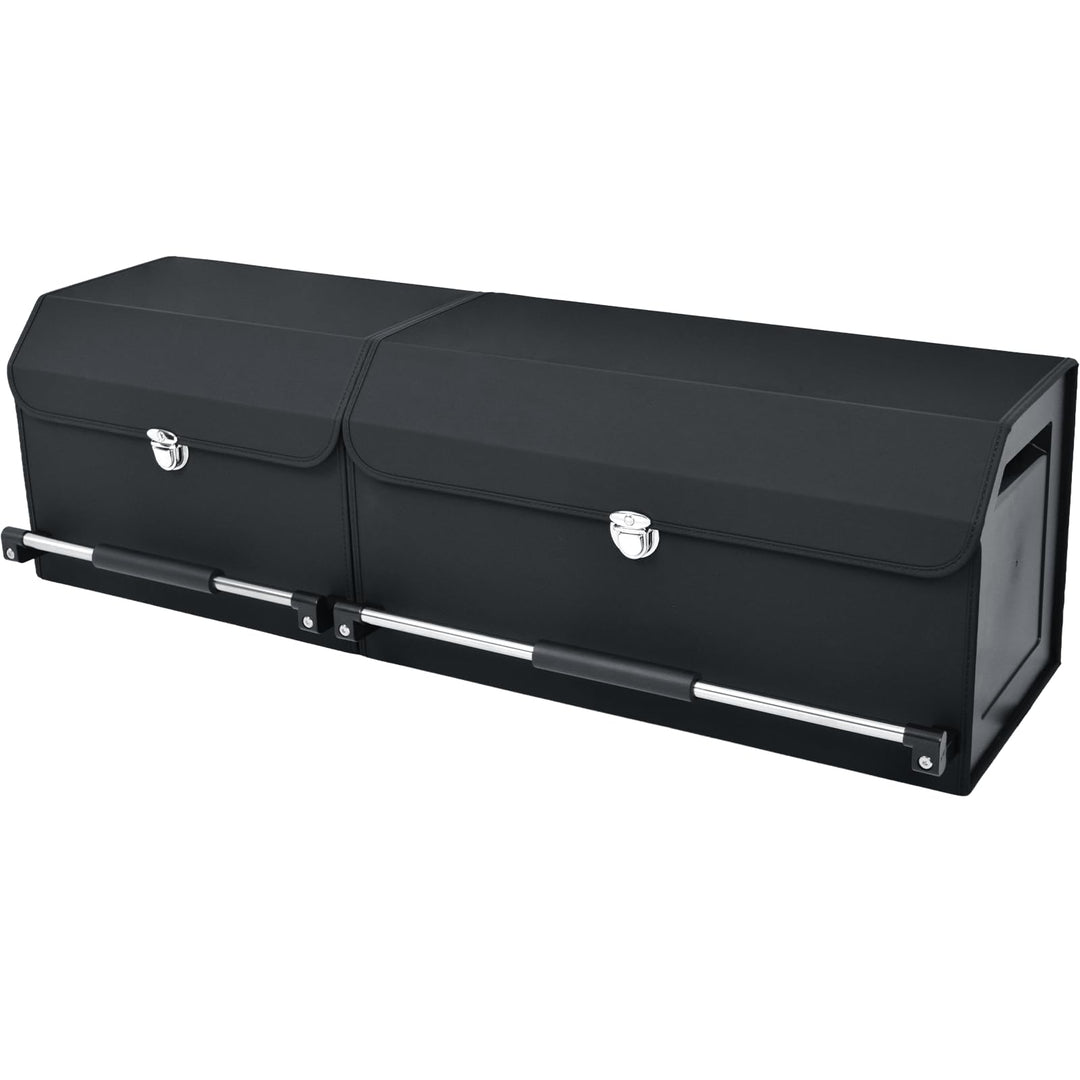 Kofferraum Organizer mit Deckel, 2-in-1 Modular XXL Aufbewahrungsbox aus Hochwertigem Nappa-Leder, T