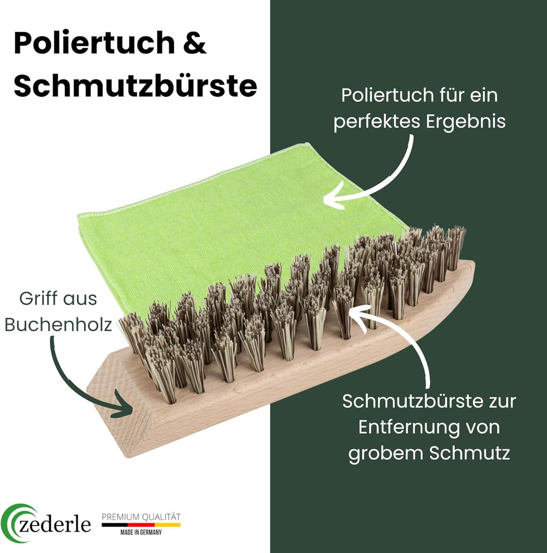 zederle Schuhputzsets – 9 teilig für Glattleder Wildleder Nubukleder inkl. Aufbewahrungskarton als S