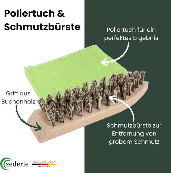 zederle Schuhputzsets – 9 teilig für Glattleder Wildleder Nubukleder inkl. Aufbewahrungskarton als S