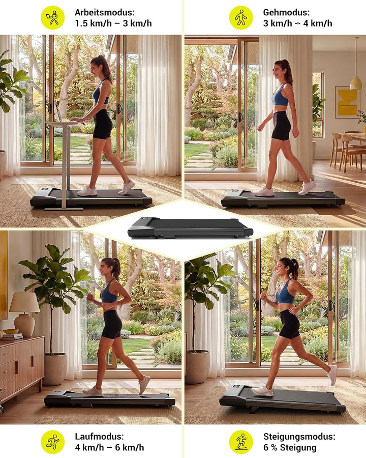 MJWW Raceable Walking Pad mit 6%-9% Steigung, 2.5/3.0 HP Klappbares Laufband für Zuhause &amp; Büro mit