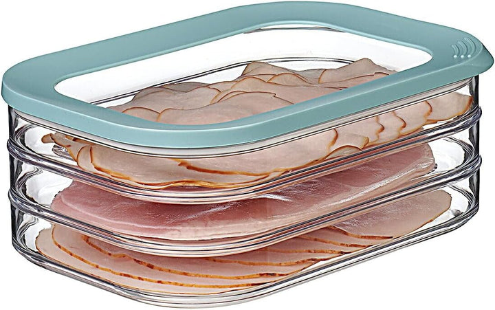Mepal - Vorratsbehälter Wurstwaren Modula 3-lagig - Kühlschrank - Vorratsbox mit Deckel - Geeignet z
